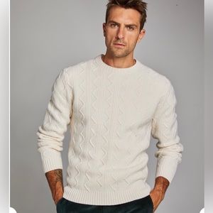 Todd Snyder Merino Cable Crew in White